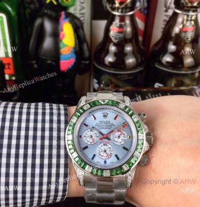 Rolex Daytona Ss Ice Blue Dial 43mm / Rolex Rainbow Fake Wristwatch